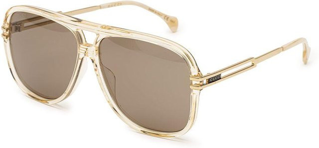 Gucci GG1105S Sonnenbrille Piloten, Vollrand, Unisex, beige - Bild 1