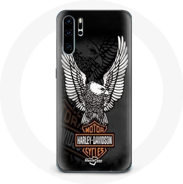 Schutzhülle für Huawei P30 mit Harley Davidson Adler-Logo in Schwarz als Hartschale - Bild 1