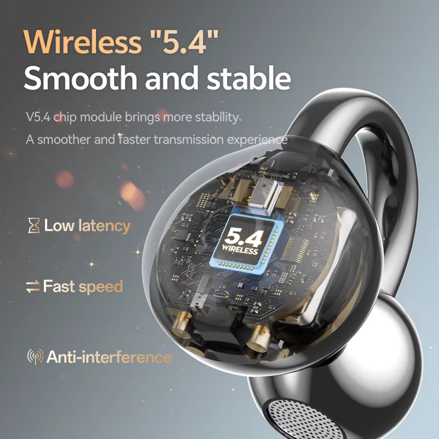 Kabellose Over-Ear-Kopfhörer mit Bluetooth 5.4 und AI-Geräuschunterdrückung, HiFi Stereo Sport-Headset IPX7 Wasserdicht, Farbe: Lila - Bild 3