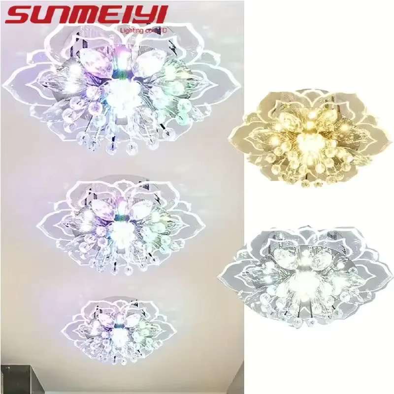 TRAZOS LED-Kristall-Deckenleuchte in moderner Blumenform, transparent, Durchmesser: 20 cm - Bild 2