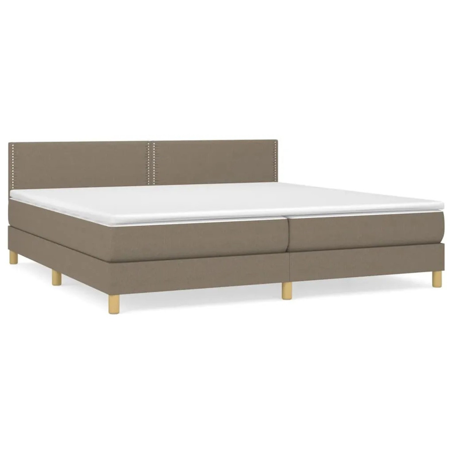vidaXL Boxspringbett Hybrid mit Matratze und Taschenfederkern in Taupe, B/T: 200 x 200 cm - Bild 2