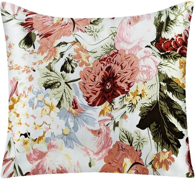 JMG Clothing Seidenkissenbezug Floral Mehrfarbig B/B/H: 45 x 45 x 1 cm - Bild 1