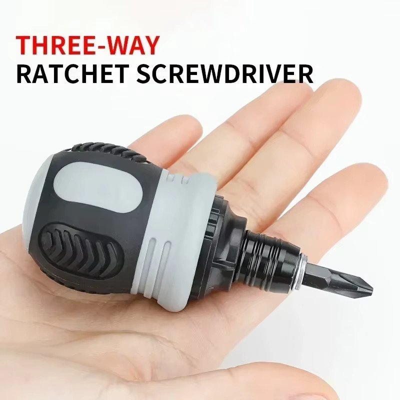 Multifunktionales Ratschenschraubendreher-Set in Schwarz für professionelle DIY-Anwendungen mit Kreuz-, Dreieck- und Torx-Bits - Bild 3