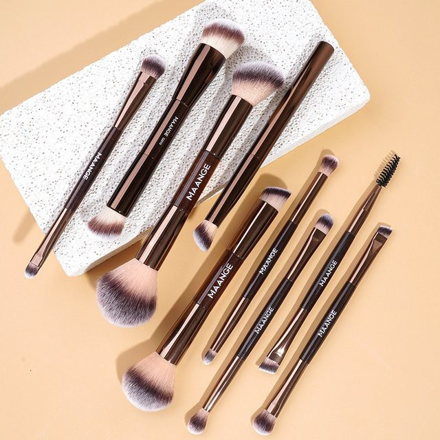 MAANGE Make-up-Pinsel Set, 9 Stück, Braun, Unisex - Bild 1