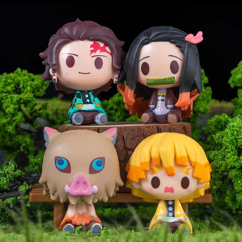 Bandai Demon Slayer, Kamado Tanjirou Nezuko Agatsuma Zenitsu, Actionfiguren, 4-teiliges Set - Bild 3