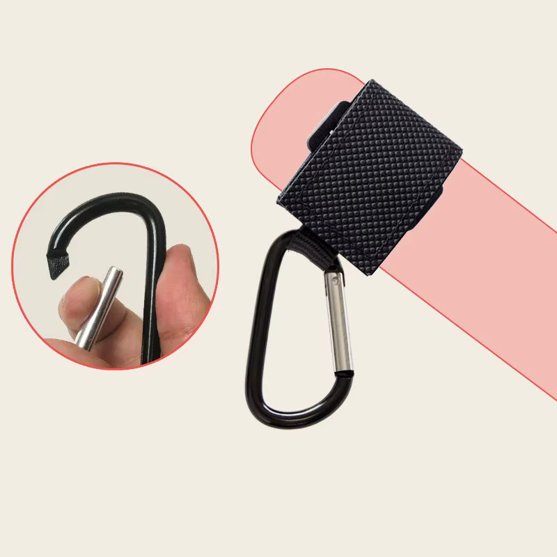 2 Stück universelle Kinderwagen-Haken für Taschen, rutschfeste Clip-Haken in Grün und Schwarz - Bild 2