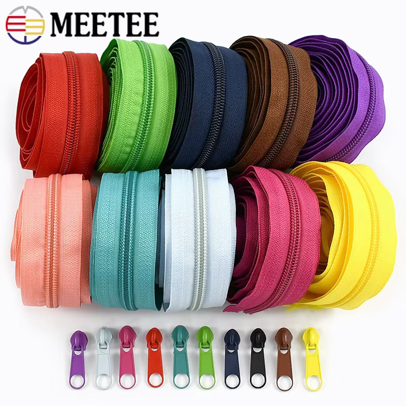 Meetee Reparatur-Set mit farbigen Nylon-Reißverschlüssen und Reißverschlussgleitern für Kleidung und Taschen - Bild 4