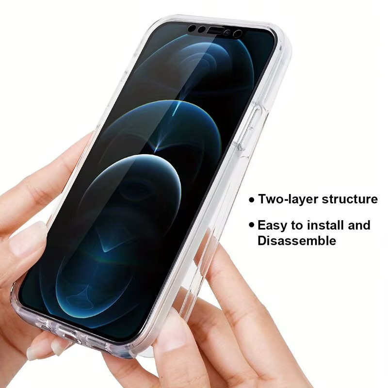 ZEKS Stoßfeste 360-Ganzkörper Handyhülle mit zweilagigem Schutz für iPhone, Farbe: Transparent - Bild 6