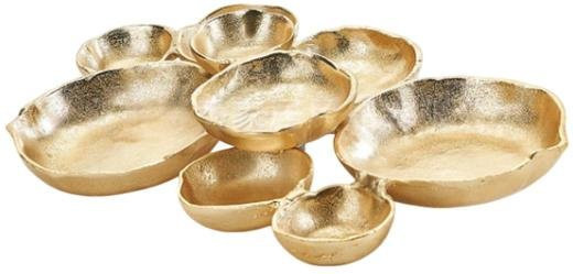 Odevmensy Cluster Servierschale mit 9 Fächern aus Metall in Gold - Bild 1