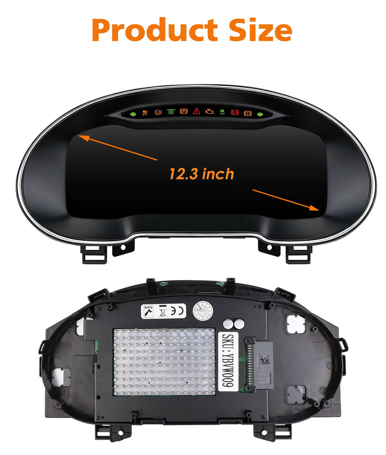 OSSURET Digitales Kombiinstrument für Skoda Octavia MK3 2014-2020 Virtuelles Cockpit mit 12,3-Zoll-LCD-Bildschirm, CarPlay und Android Auto, Schwarz - Bild 5
