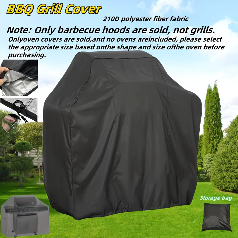 Grillabdeckung aus Polyester in Schwarz und Silber, Schutzhülle für Außengrills, B/T/H: 150 x 125 x 0 cm - Bild 1