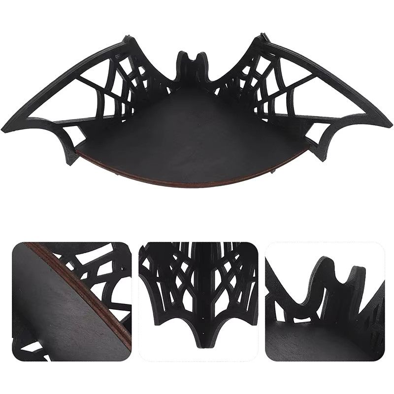 Gothic Fledermaus-Eckregale aus Holz in Schwarz, dekorative Wandregale für Halloween und Zuhause von TPXCKz - Bild 4