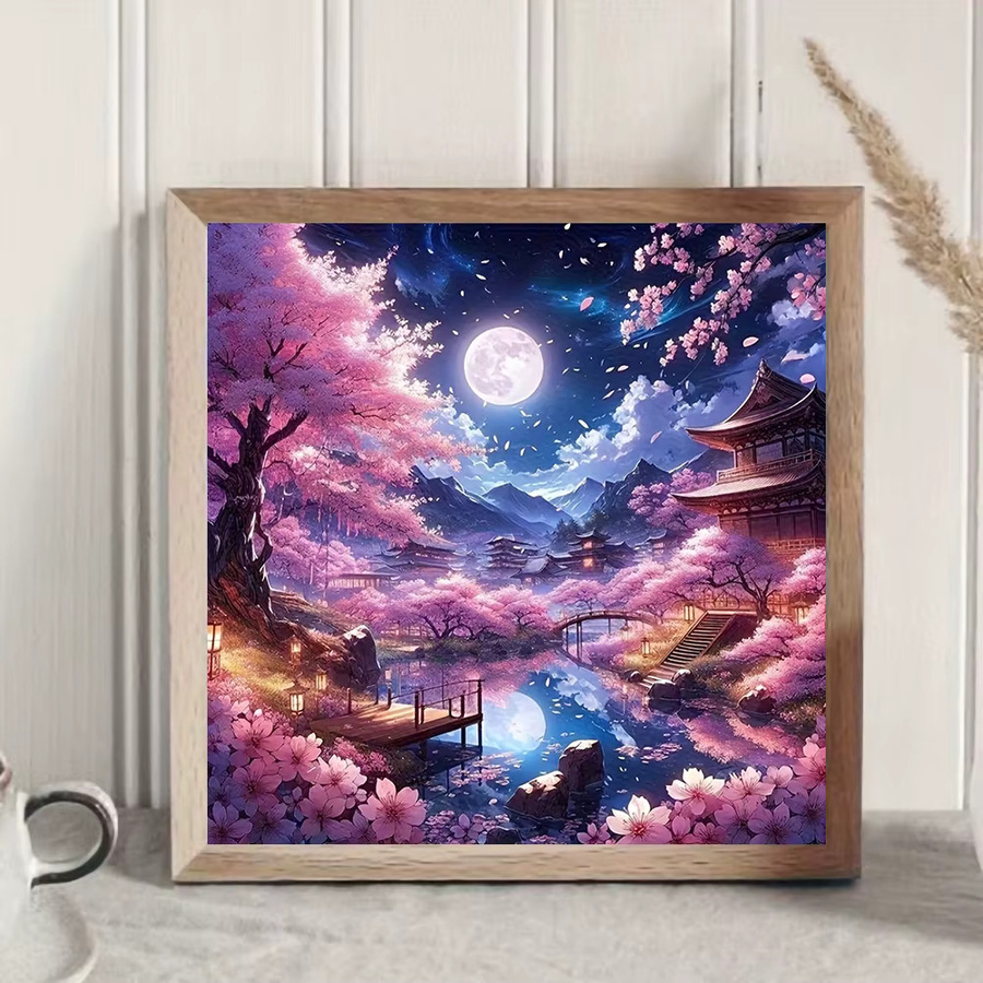 Huacan Diamond Painting Bastelset mit floralem Landschaftsmotiv in Multicolour, Rundmosaik für deine Heimdekoration - Bild 2