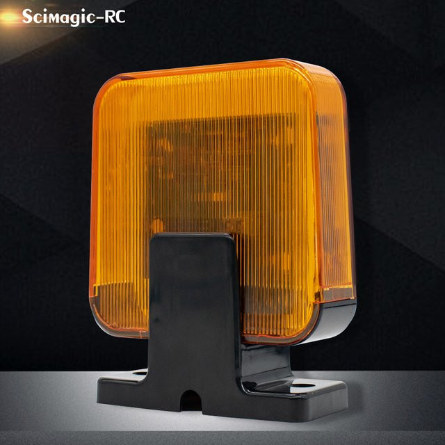 Scimagic-RC LED-Blitz-Alarmlampe für den Außenbereich aus ABS-Kunststoff in Gelb-Orange mit Breitspannung AC/DC 12V 24V 36V 110V 220V - Bild 1