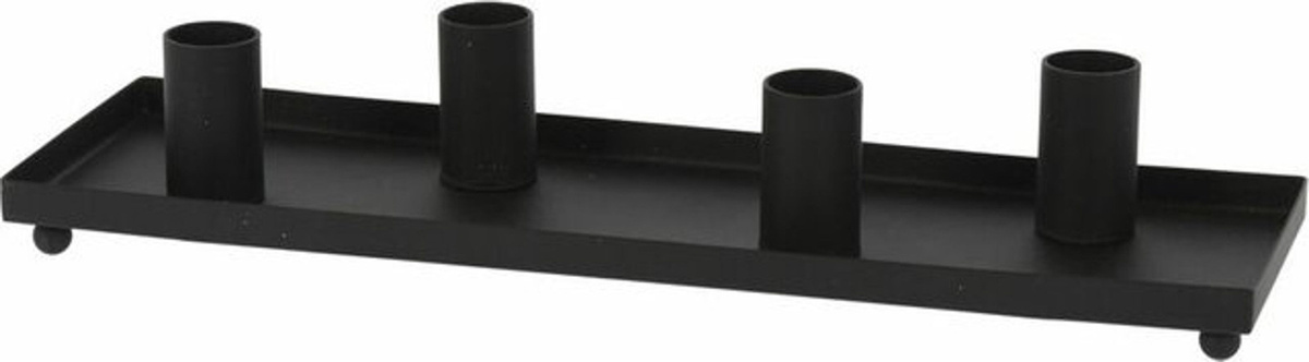 SPETEBO Metall Kerzentablett Schwarz für Stabkerzen und Tafelkerzen, B/T: 30 x 10 cm - Bild 1