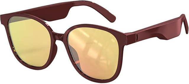 Smart Wireless Bluetooth 5.0 Musik Brille für Sport und Outdoor mit Mikrofon für Telefonate, Farbe: Rot - Bild 1