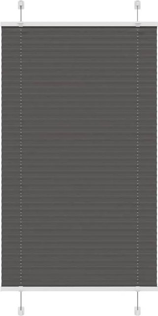 vidaXL Plissee Schwarz aus Polyester, semi-transparent, B: 75 cm, H: 100 cm - Bild 1
