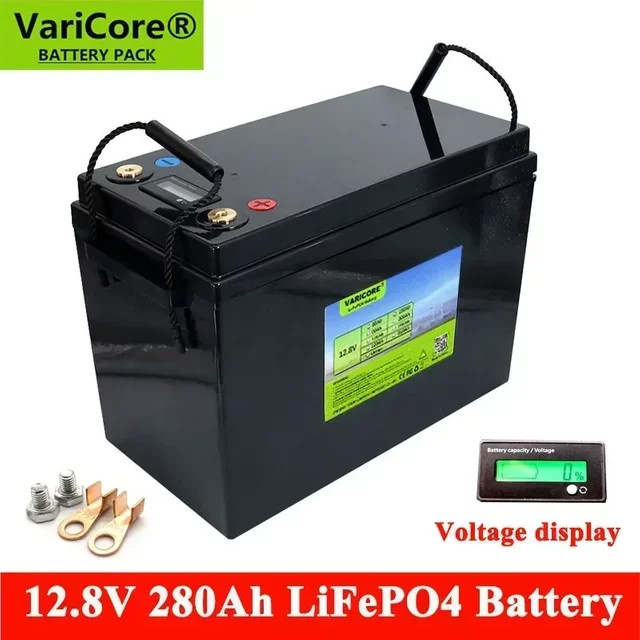 LiFePO4 Lithium-Eisenphosphat Batterie 12V/12,8V 200Ah/280Ah in Schwarz für Wohnmobile, Golfwagen und Off-Grid-Solaranlagen - Bild 1