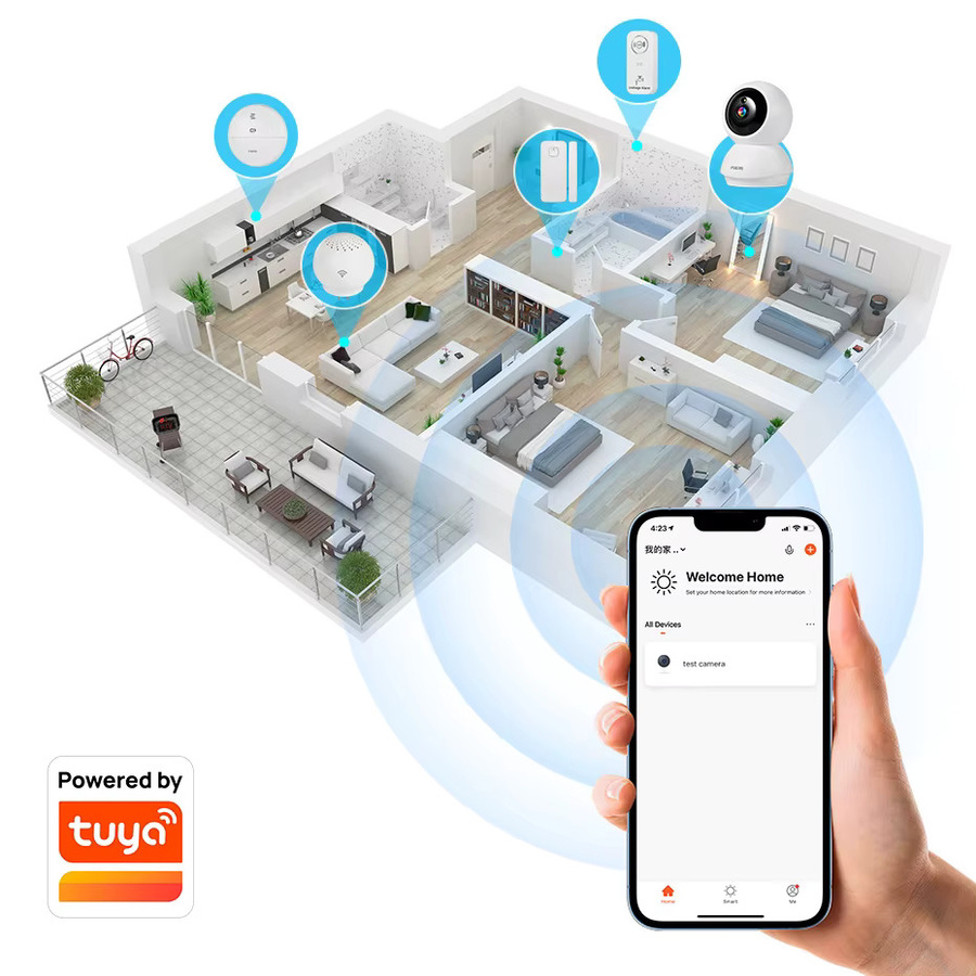 Fuers Tuya Smart Home WiFi IP Überwachungskamera mit 5MP, AI-Erkennung und automatischem Tracking, weißer Indoor Baby Monitor mit App-Steuerung - Bild 4
