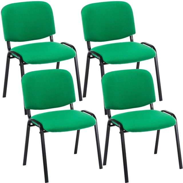 4er Set DELUKE Besucherstühle ZAGREB aus Stoff in Grün, Konferenzstuhl und Bürostuhl, B/T/H: 53 x 53 x 83 cm - Bild 1
