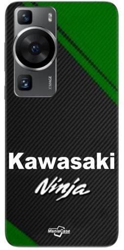 MANIACASE Handyhülle für Huawei P60 im Kawasaki Ninja Motorrad Design, Schwarz, Flexibel - Bild 1