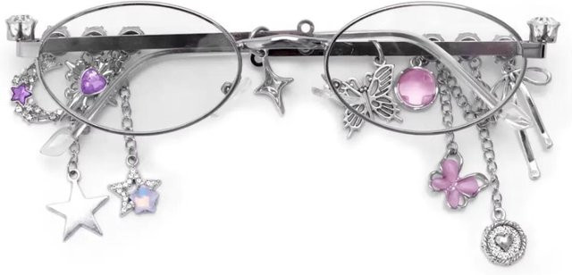 Fable Korrektionsbrille, oval, Vollrand, Metall, Damen, silver, white, grey, pink - Bild 1