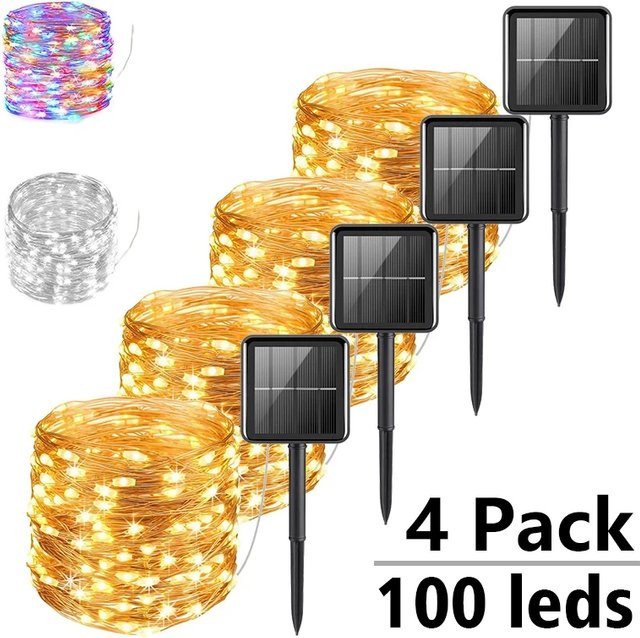 XIWANGFIRE Solar LED Lichterkette Outdoor Wasserdicht Mehrfarbig für Garten Party und Weihnachten - Bild 1
