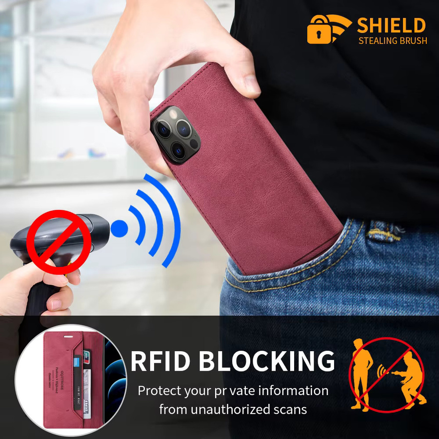 Magnetische Leder-Flip-Hülle mit RFID-Blocking für OPPO A58 A78 A54 A74 A95 A95 5G und Reno 10 Pro 5G in Blau - Bild 6