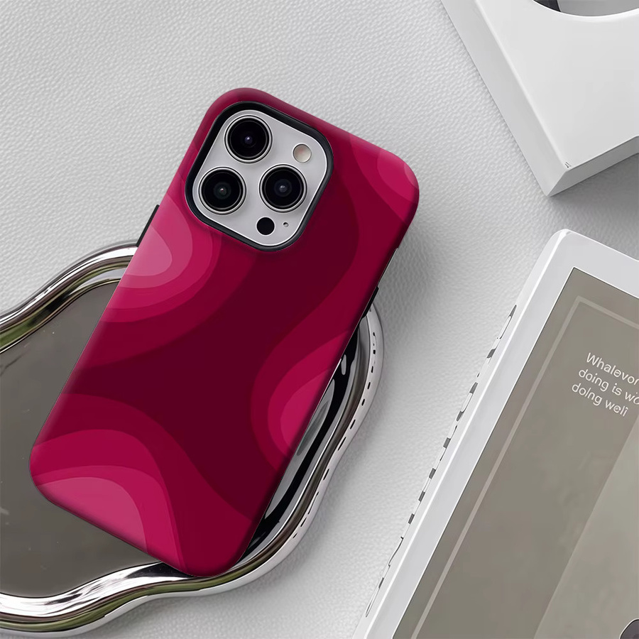 Blush Swirls Handyhülle für Apple iPhone 11 bis iPhone 17 Pro Max Plus mit doppelschichtiger Rückseite in Pink - Bild 4