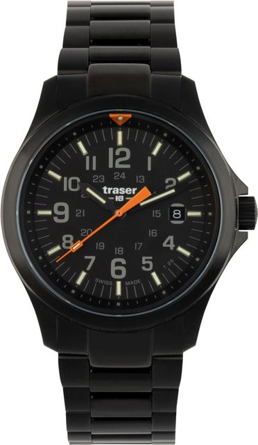 Traser Armbanduhr, Quarz, Edelstahl, Schwarz, 42 mm, Herren - Bild 1