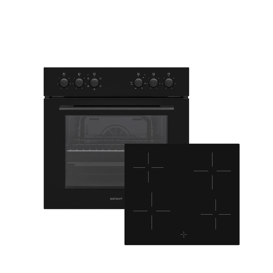 Sistant Herdset HS6003 in Schwarz mit 4 Kochzonen aus Glaskeramik und Einbaufunktion - Bild 2