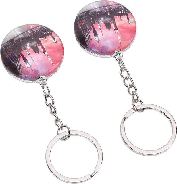 GoolRC Schlüsselanhänger Acryl und Edelstahl, runde Form, pink, Unisex - Bild 1