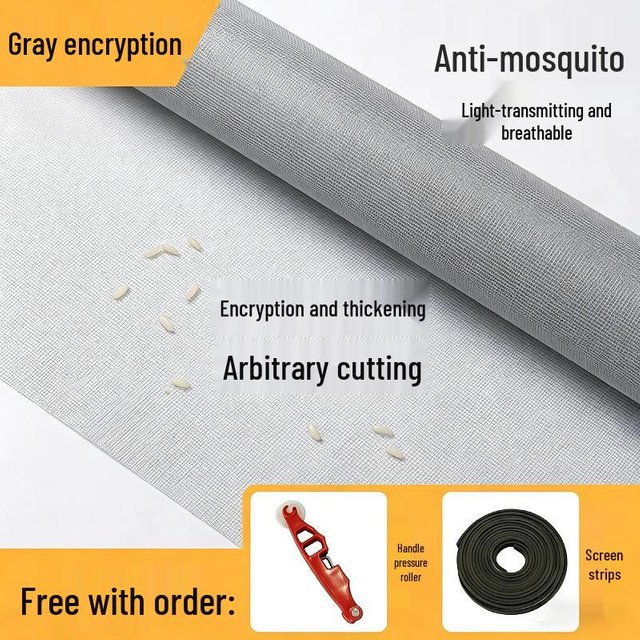 HomeHarmony Insektenschutz-Fenstergitter mit Nano-Gitter-Sieb, staubdicht und ohne Bohren, grau, Breite: 120 cm, Höhe: 8 m - Bild 1