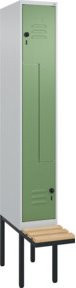 C+P Z-Spind Classic PLUS Sitzbank mit 2 Fächern und Sicherheits-Drehriegel, Buche-Hartholz, B/T/H: 212,0 x 30,0 x 81,5 cm - Bild 1