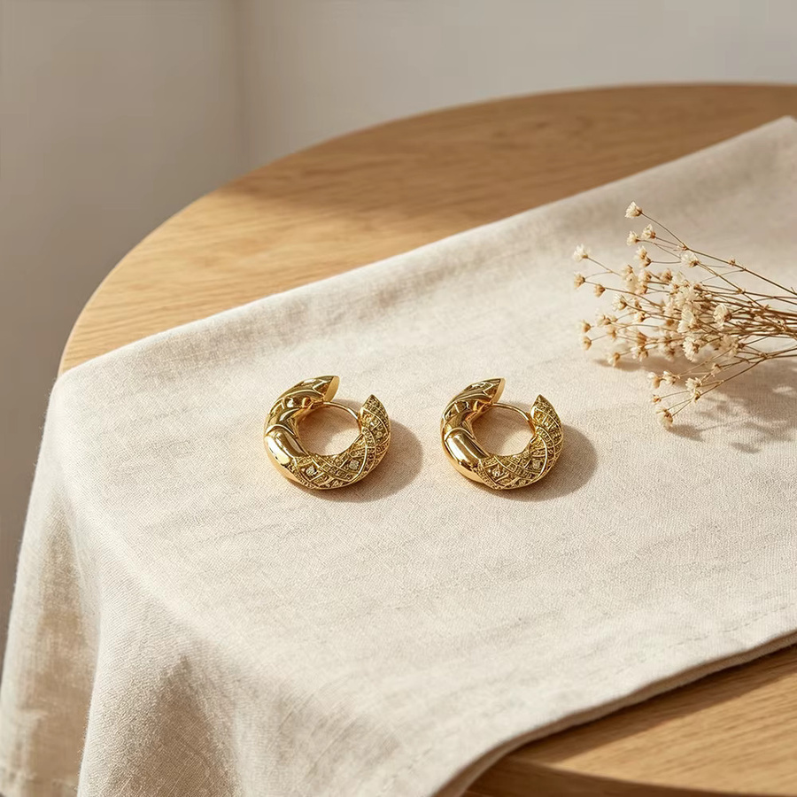 Erpels Creolen Edelstahl, Zirkonia, Gold, Damen - Bild 2