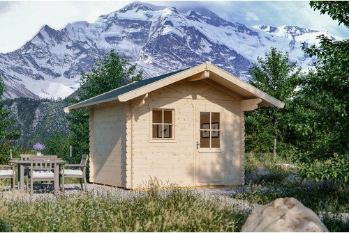 SKANHOLZ Gartenhaus Arosa aus Holz in Beige, B/H/T: 400 x 287 x 250 cm - Bild 1
