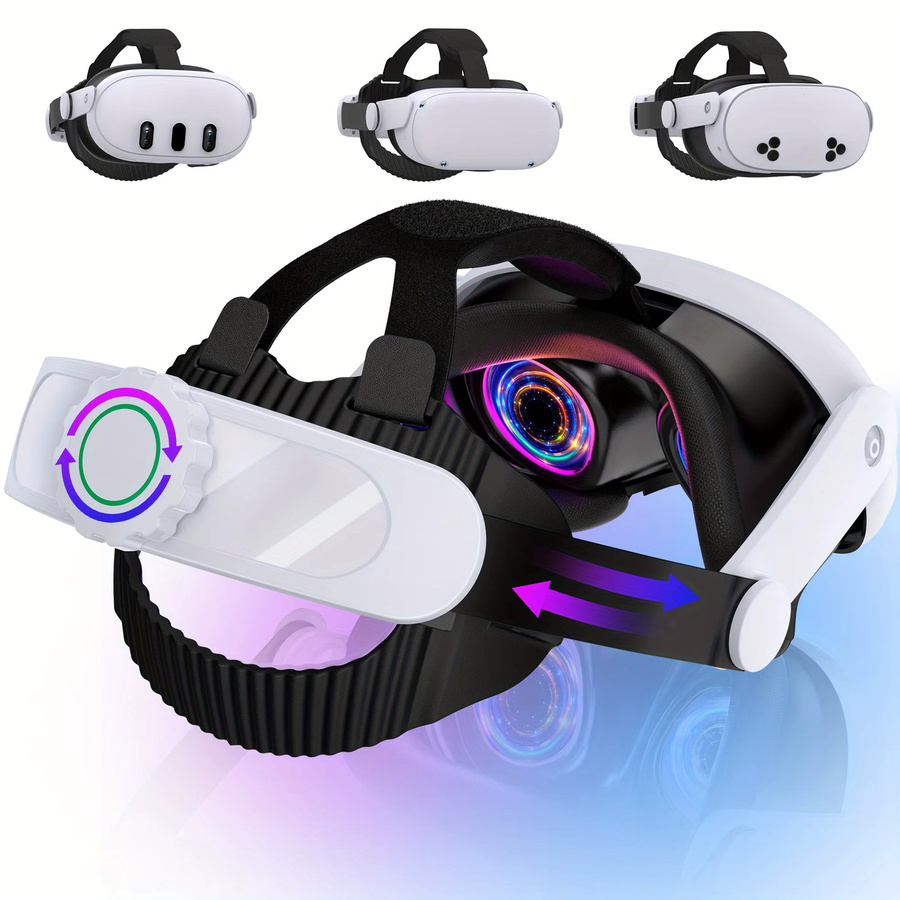 DinoFire MV1000 Kopfgurt für Quest 3S, Quest 3 und Quest 2 in Schwarz – VR-Zubehör als komfortabler Gurtersatz - Bild 2