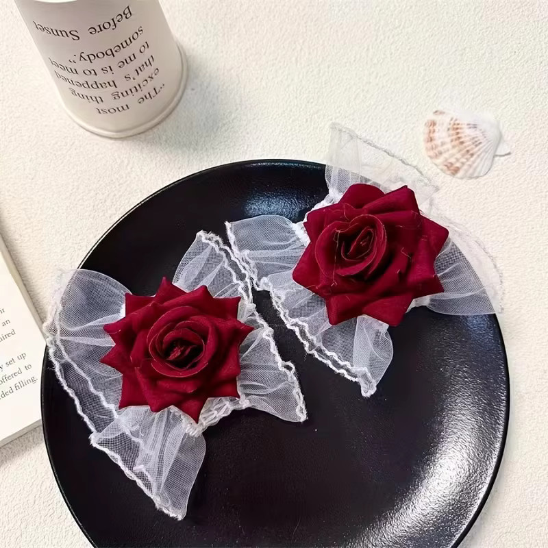 Armband und Halskette mit Rosenglocken-Anhänger, Rot, Damen - Bild 4