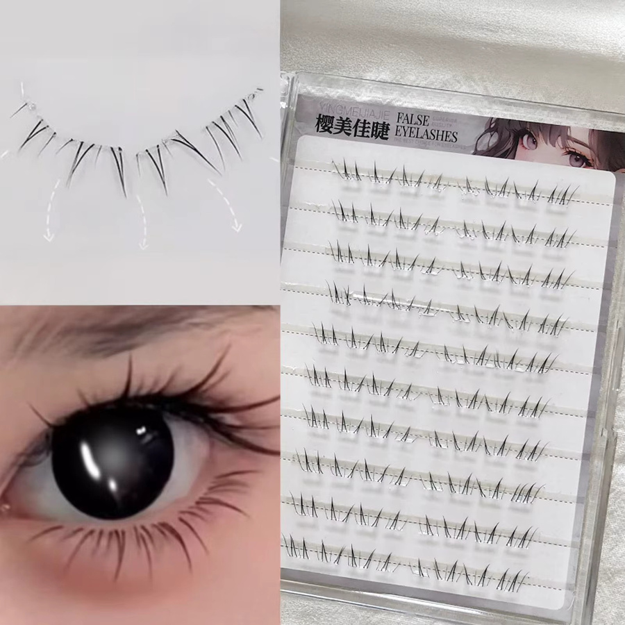 Manga Bottom Cluster Lashes C Curl, Schwarze Wimpernverlängerungen - Bild 2