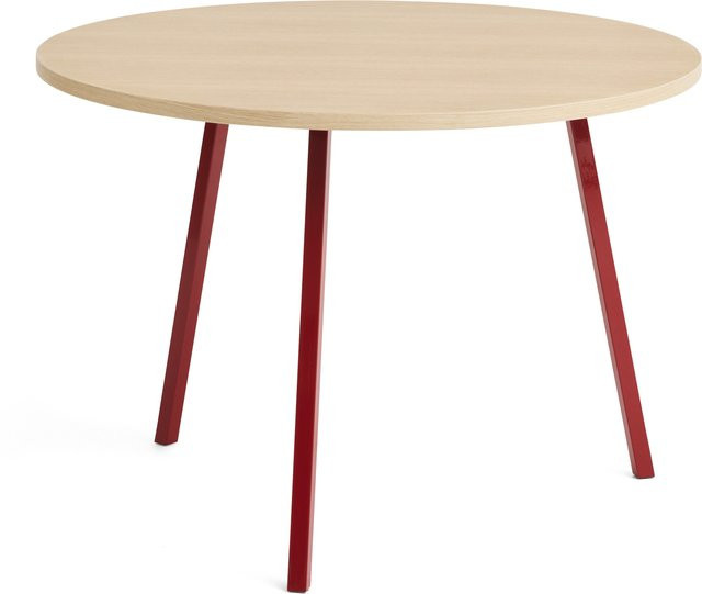 HAY Loop Stand Round Table mit Linoleum-Oberfläche in Rot - Bild 1