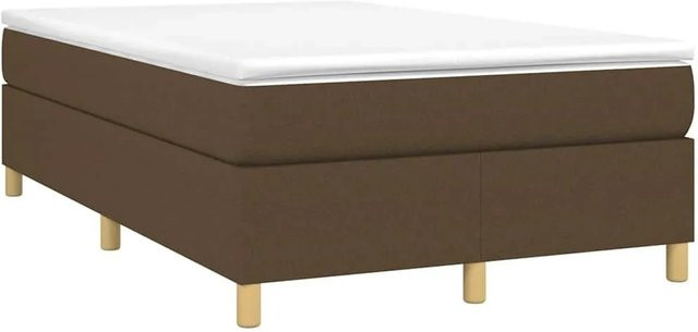 vidaXL Boxspringbett Hybrid mit Matratze und Taschenfedern, Dunkelbraun und Weiß, B/T: 120 x 190 cm - Bild 1
