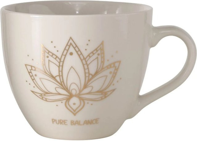 Boltze Jumbo Becher Bali in Beige, Gold und Türkis, 420 ml - Bild 1