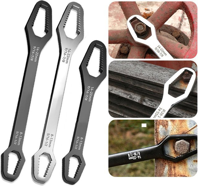 Universal Torx Schlüssel von louCnloin, verstellbarer Doppel-Kopf Spanner für 8 bis 22 mm, Schwarz - Bild 1