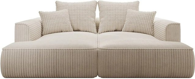 Vente-unique Sofa Pineta in Beige mit Cord-Bezug, Breite: 230 cm - Bild 1