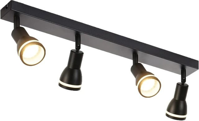 NETTLIFE Deckenstrahler aus Metall in Schwarz, modern und verstellbar mit GU10 Fassung - Bild 1