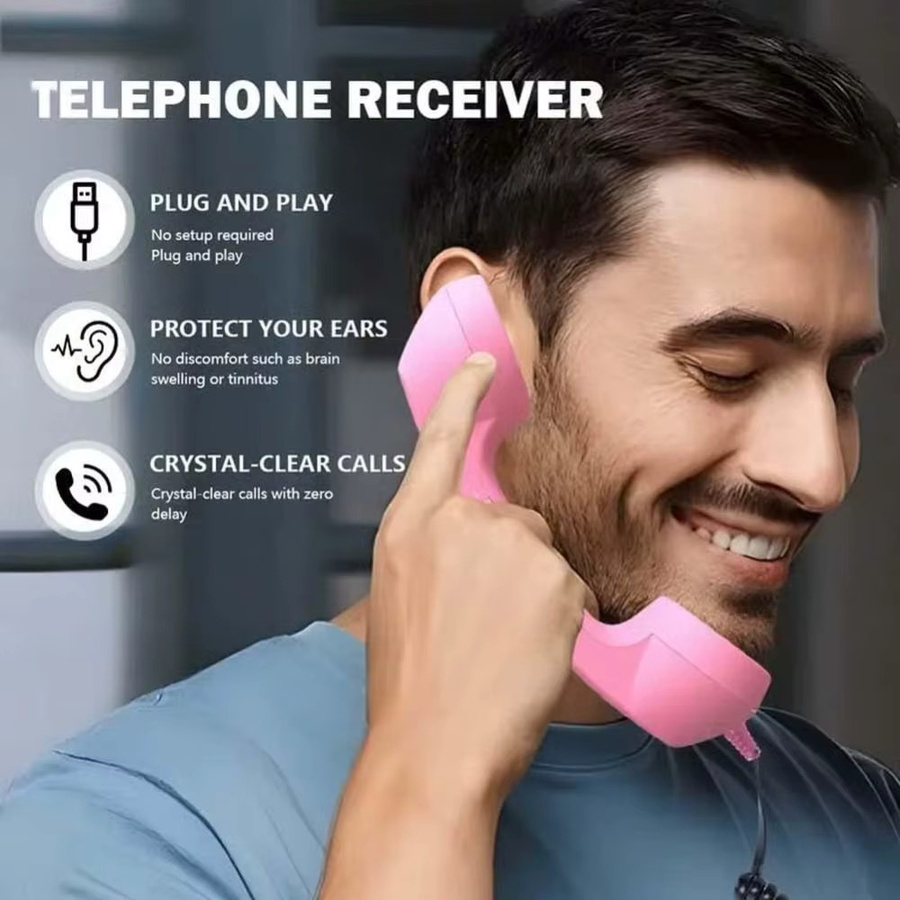 DITIPOO Mikrofon-Telefonhörer mit USB-C-Anschluss in Rot - Bild 3