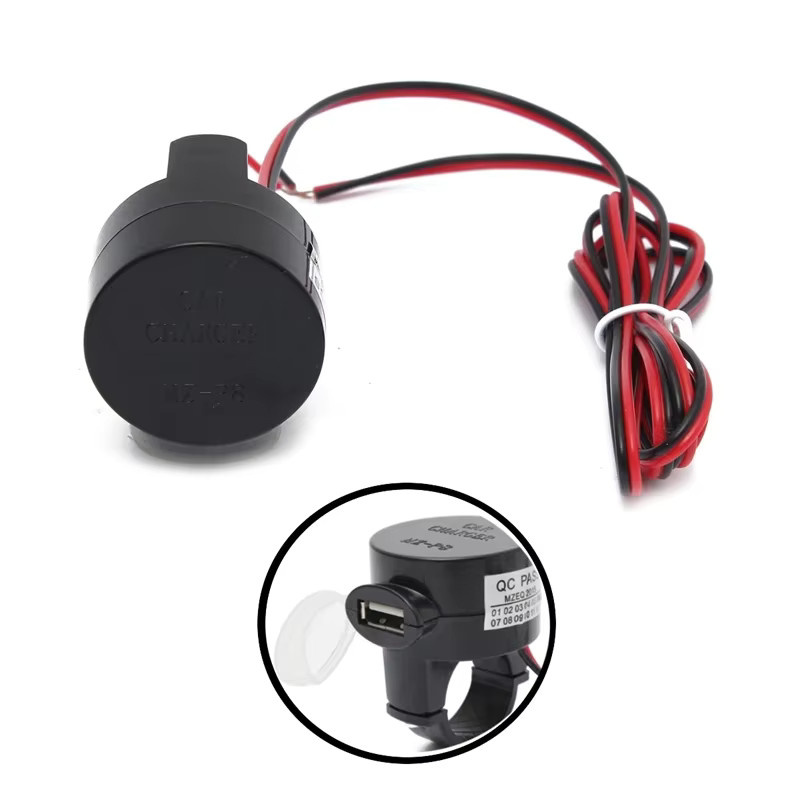 COCHETOP USB-Ladegerät für Motorrad und ATV, wasserdicht, DC5V-28V, 5V 2A, Schwarz - Bild 3