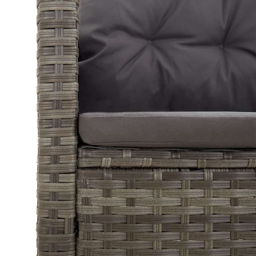 vidaXL 2-tlg Garten-Lounge-Set aus Polyrattan mit Eckbank und Couchtisch in Grau - Bild 4