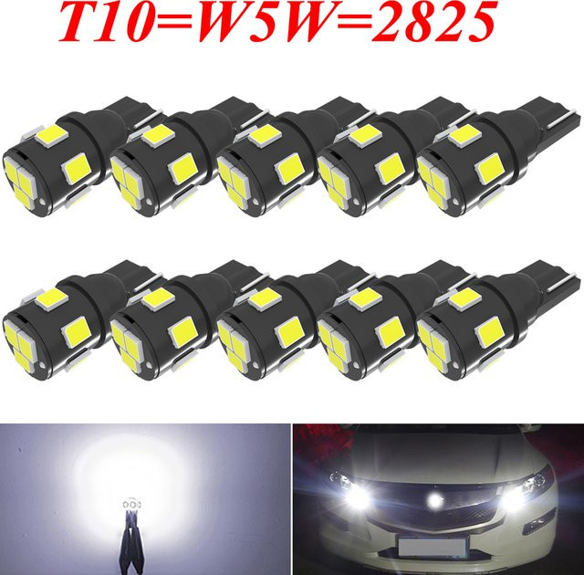 Neallor 10 Stück T10 W5W Canbus LED-Lampen für Honda Civic CRV City Fit Jazz Auto-Innenraumbeleuchtung Weiß 12V - Bild 1