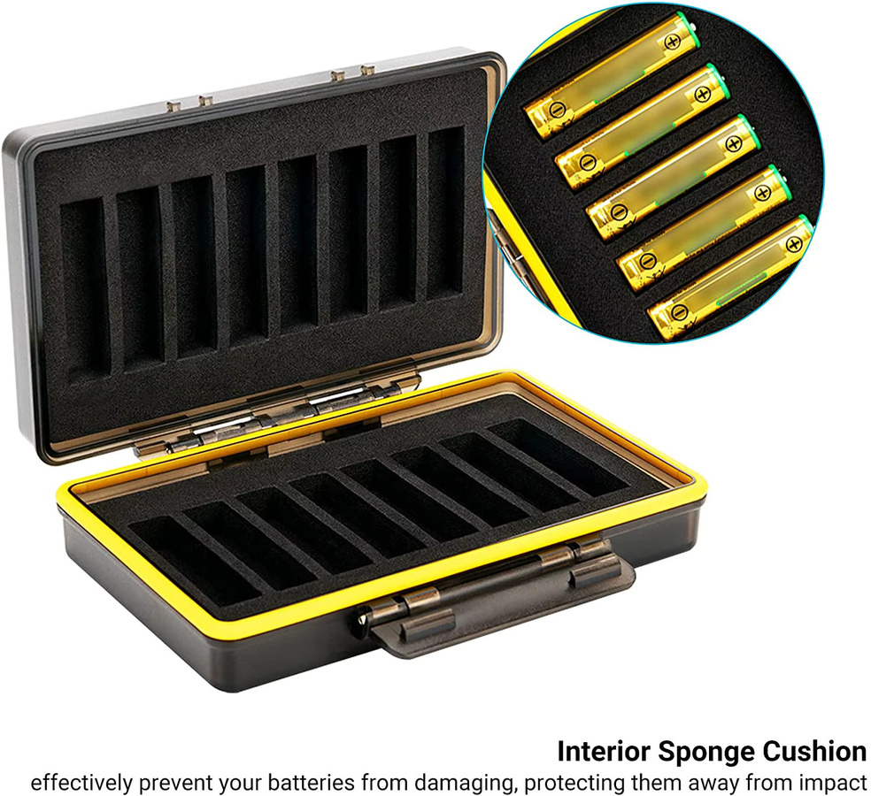 Jjc Batteriehalter Organizer aus Hartplastik für 16 Stück AAA Batterien, Schwarz, wasserdicht - Bild 3